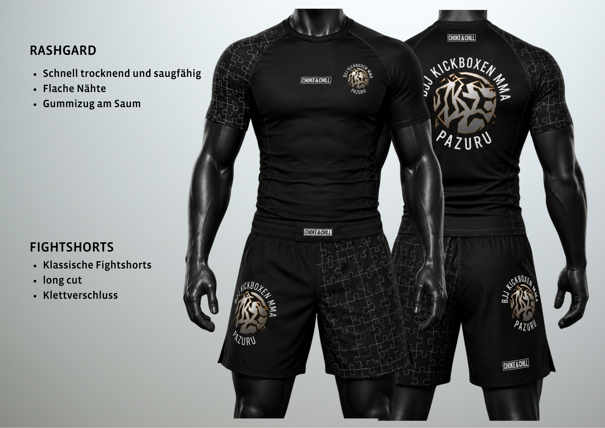 PAZURU Fight Set – Rashguard & Fightshorts Bundle – Bild 3